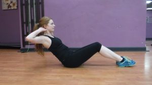 Girl doing crunches