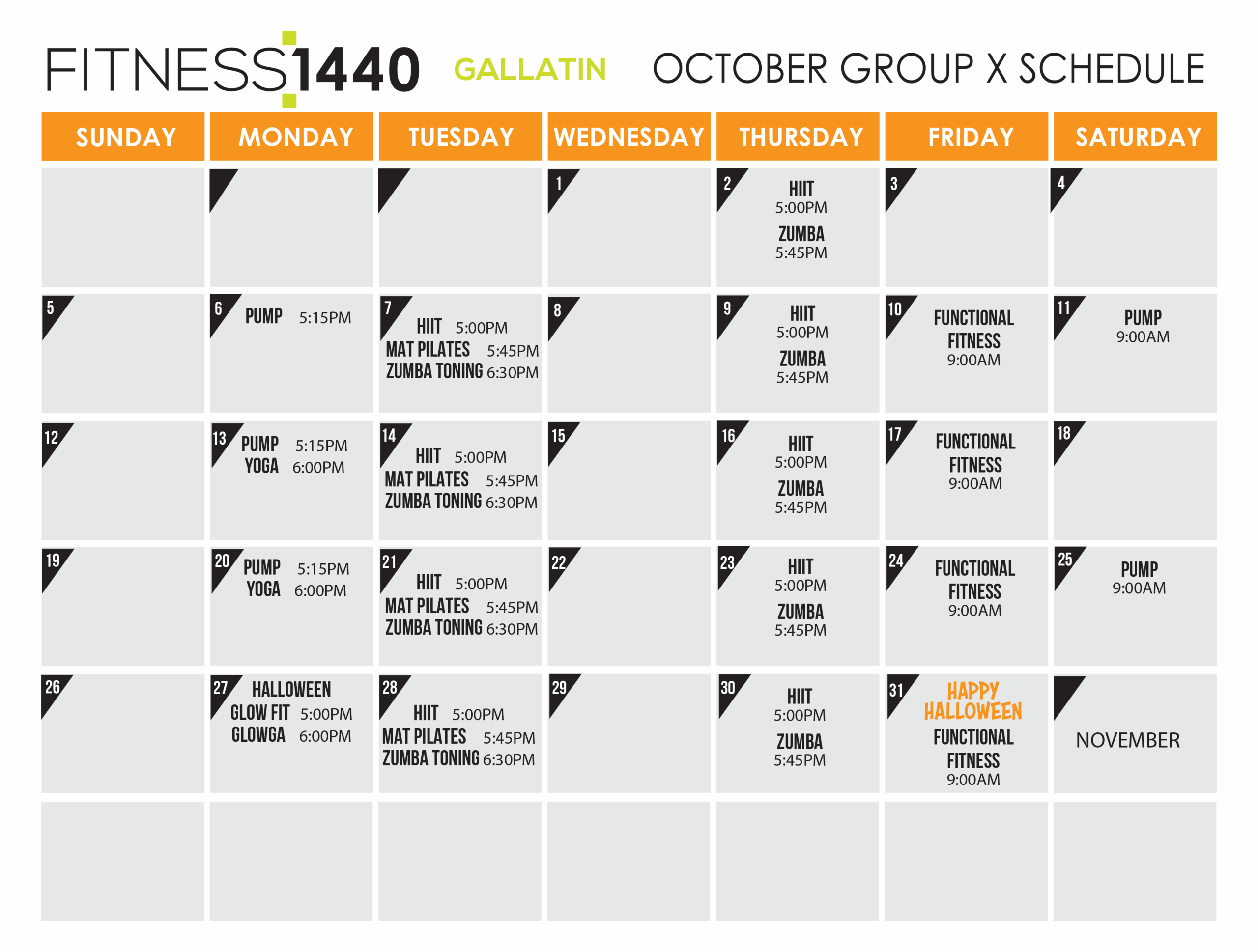 April 2025 Fitness Schedule
